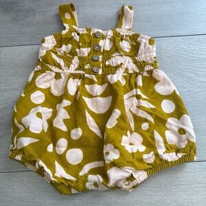 Volcom Olive Green and Cream Kids One Piece romper